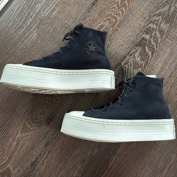 Converse Chuck Taylor All Star Modern Lift Platform Mono Suede Black - Picture 8 of 15